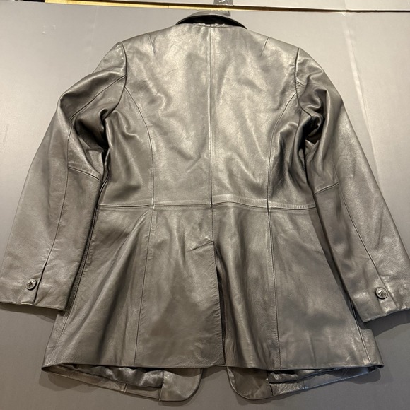 Denim & Co. Women's S Black Leather Jacke100% Leather Outer Shell - Picture 3 of 6